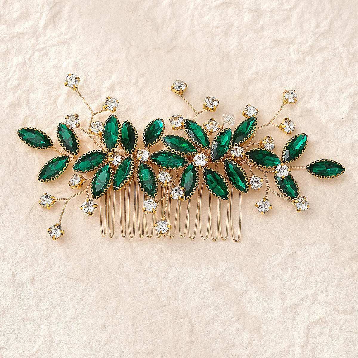 Women's Delicate Crystal Rhinestone & Pearl Flower Bridal Hair Comb - Lovez Aqua© - G8