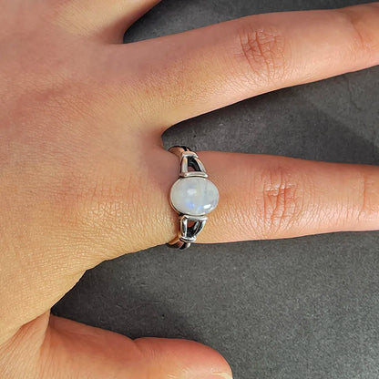 Twilight Real S925 Sterling Silver Bella Swan Natural Moonstone Ring - Twilight - 