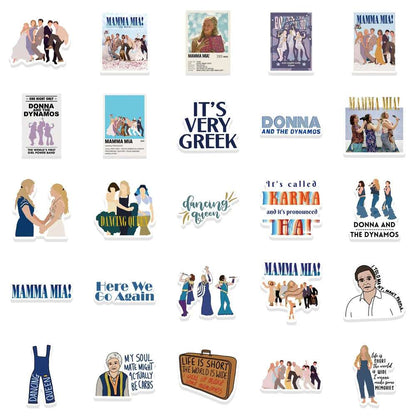 10/50pcs Musical Theater Movie Mamma Mia Waterproof Stickers - Mamma Mia - 