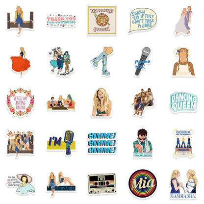 10/50pcs Musical Theater Movie Mamma Mia Waterproof Stickers - Mamma Mia - 