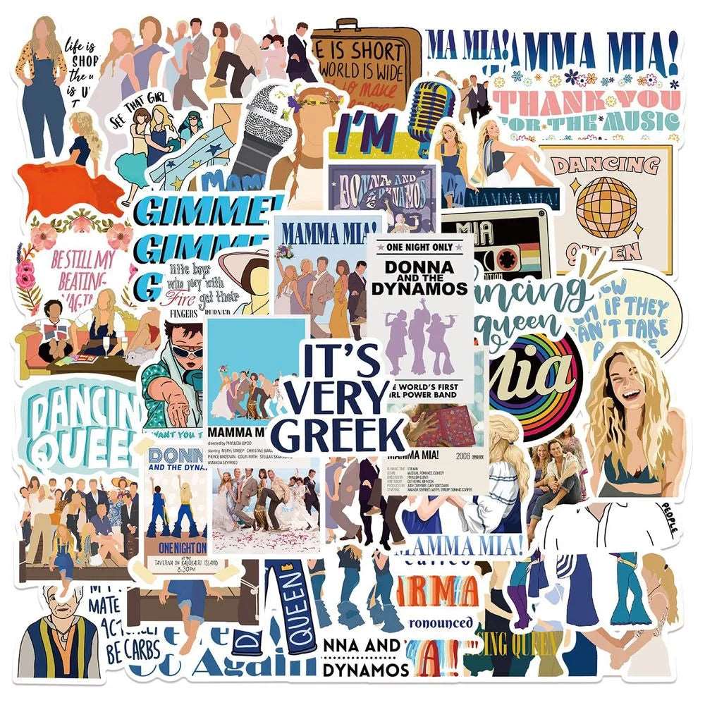 10/50pcs Musical Theater Movie Mamma Mia Waterproof Stickers - Mamma Mia - 