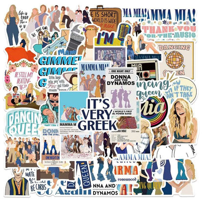 10/50pcs Musical Theater Movie Mamma Mia Waterproof Stickers - Mamma Mia - 