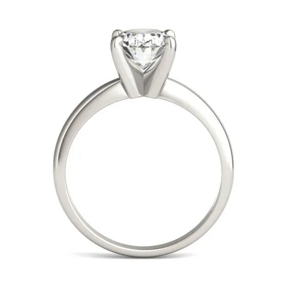 14K White Gold 2.00 CTW Oval Lab Grown Diamond Solitaire Engagement Ring - Lovez Aqua© - 
