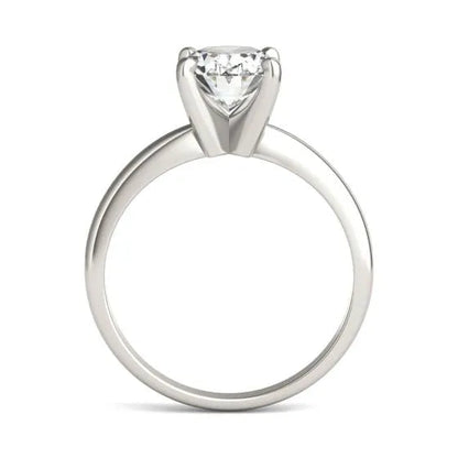 14K White Gold 2.00 CTW Oval Lab Grown Diamond Solitaire Engagement Ring - Lovez Aqua© - 