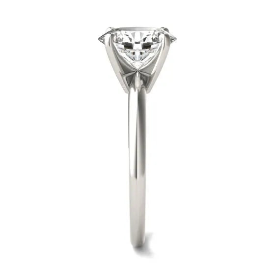 14K White Gold 2.00 CTW Oval Lab Grown Diamond Solitaire Engagement Ring - Lovez Aqua© - 