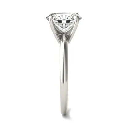 14K White Gold 2.00 CTW Oval Lab Grown Diamond Solitaire Engagement Ring - Lovez Aqua© - 