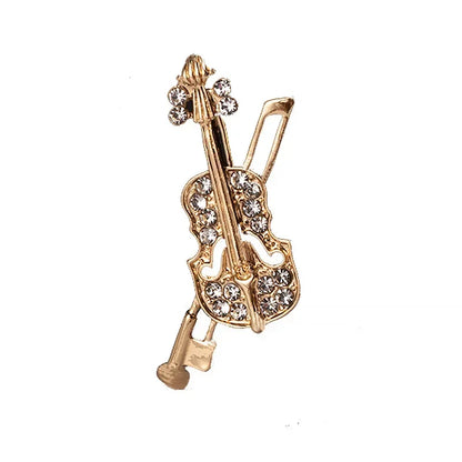 Men's Luxury Crystal Musician's Violin Brooch - Lovez Aqua© - 