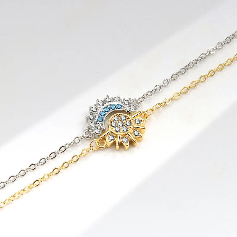 Pandora Replica Moon & Sun Ying & Yang Sparkling Cubic Zirconia Women's Bracelets - Pandora - 