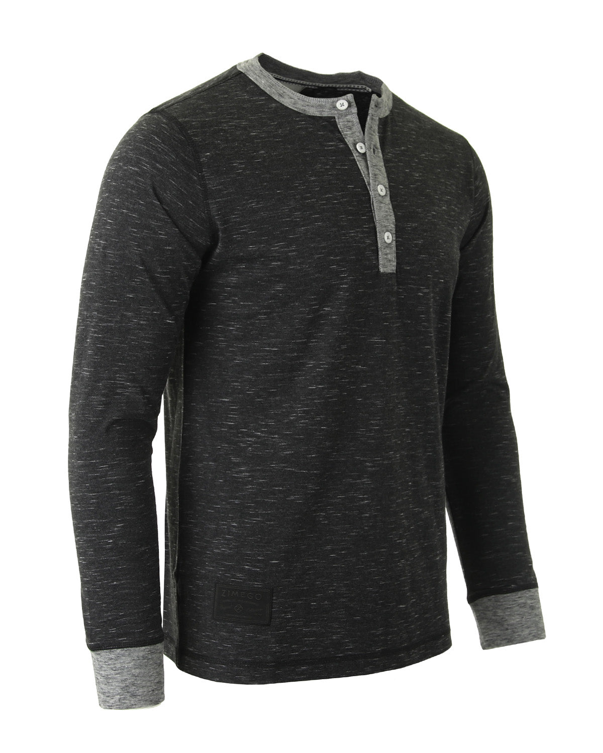 Men's Long Sleeve Contrast Button Placket Neck & Cuffs Casual Henley Shirt - Lovez Aqua© - 