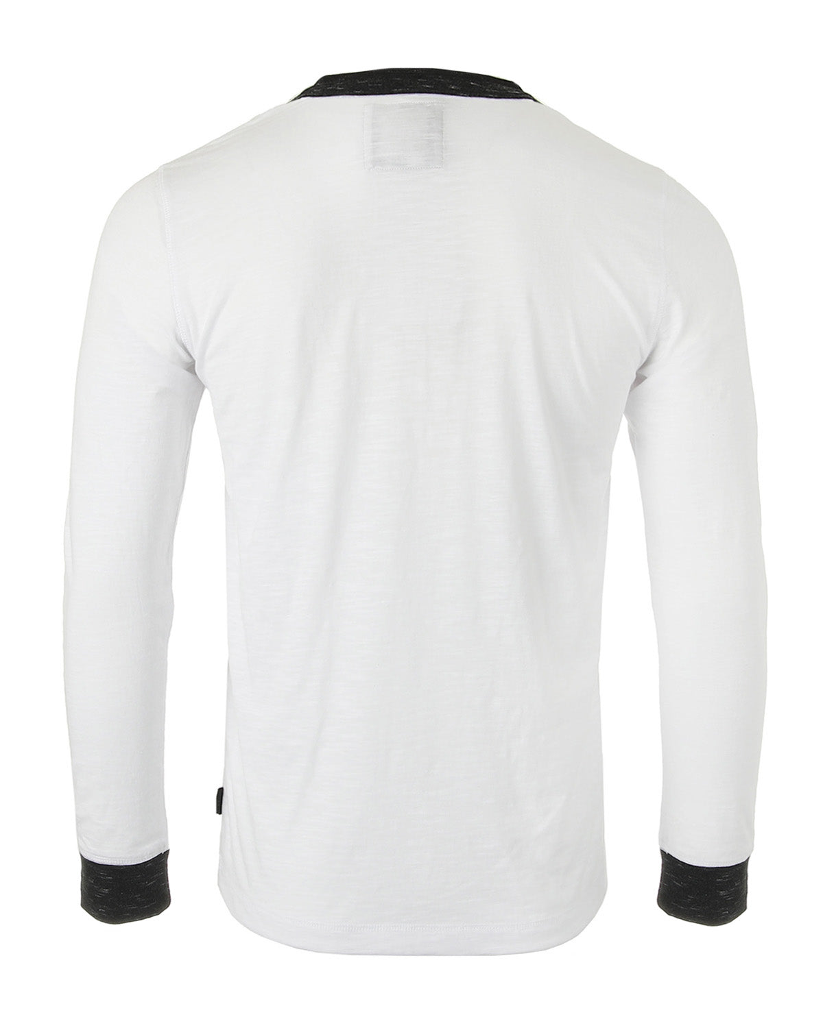Men's Long Sleeve Contrast Button Placket Neck & Cuffs Casual Henley Shirt - Lovez Aqua© - 