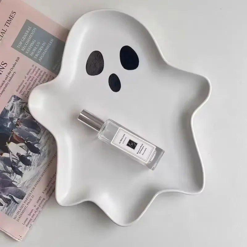 3D Ceramic Large Capacity Cute Cartoon Ghost Halloween Party Serving Tray - Lovez Aqua© - 