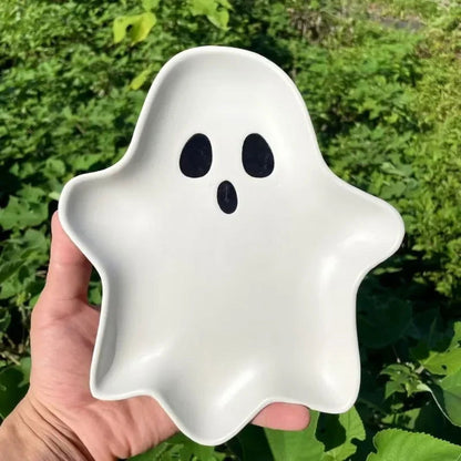 3D Ceramic Large Capacity Cute Cartoon Ghost Halloween Party Serving Tray - Lovez Aqua© - 