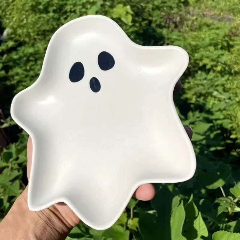 3D Ceramic Large Capacity Cute Cartoon Ghost Halloween Party Serving Tray - Lovez Aqua© - 