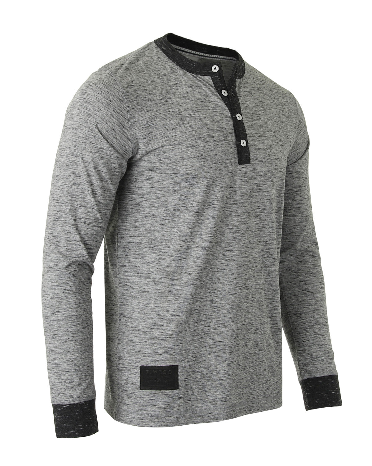 Men's Long Sleeve Contrast Button Placket Neck & Cuffs Casual Henley Shirt - Lovez Aqua© - 