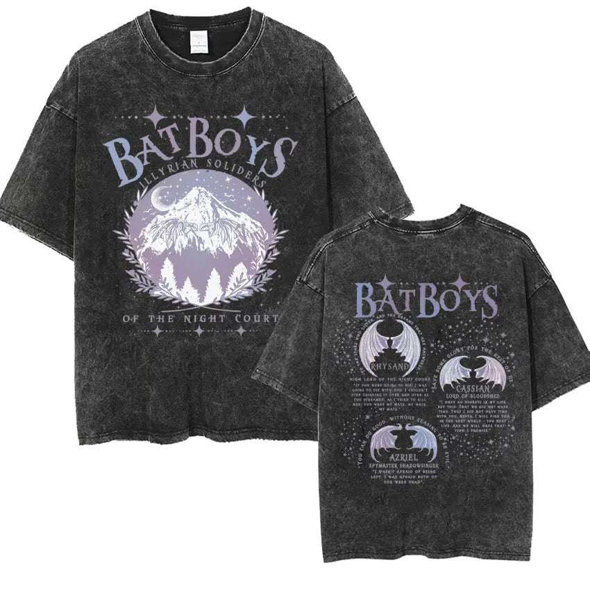 The Bat Boys Rhysand, Azriel & Cassian ACOTAR Wingspan Distressed Unisex T-Shirt - Lovez Aqua© - 9 / XXL