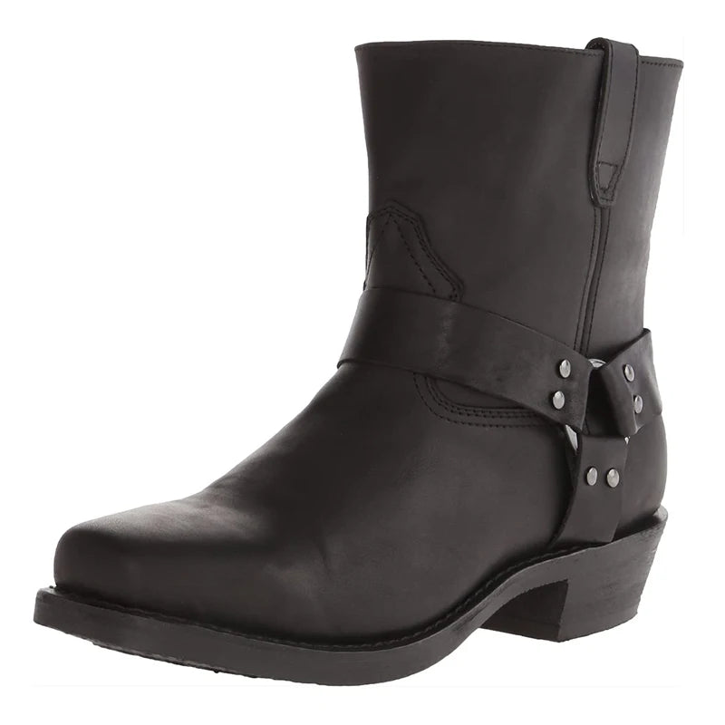 The Vampire Diaries Damon Salvatore Replica Vintage Faux Leather Harness Boots - The Vampire Diaries - Black / 40