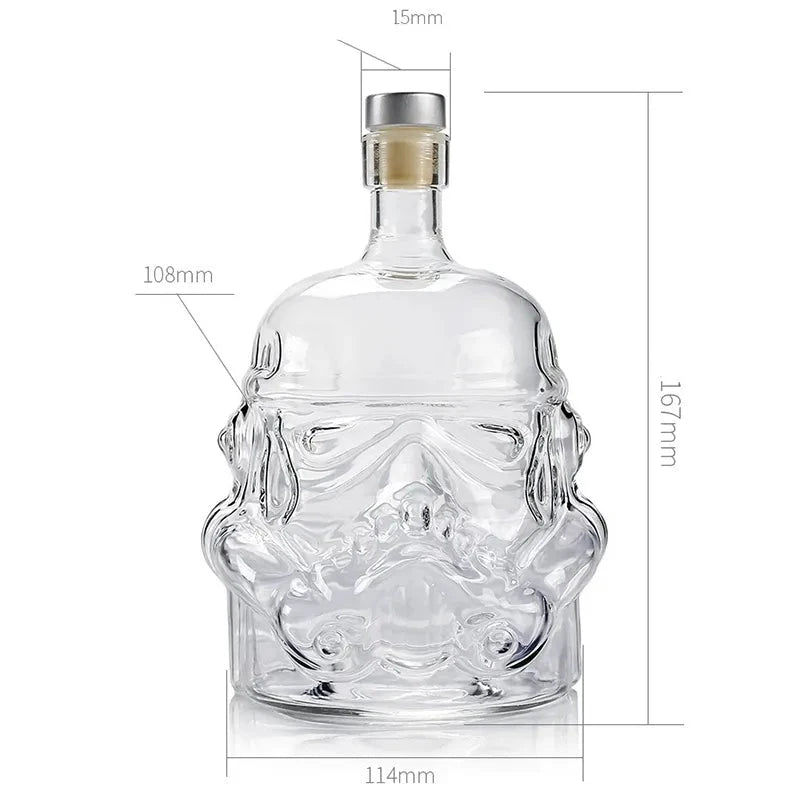 Disney Star Wars Storm Trooper Helmet Shaped Wine Decanter & Optional Glass Set - Lovez Aqua© - 