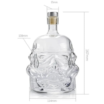 Disney Star Wars Storm Trooper Helmet Shaped Wine Decanter & Optional Glass Set - Lovez Aqua© - 