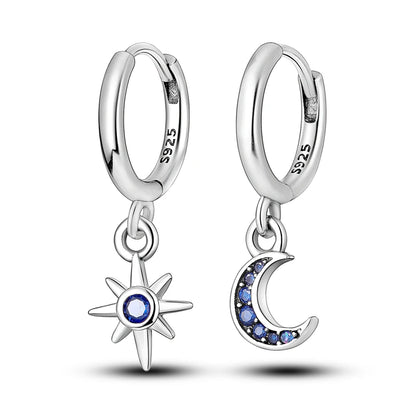 Pandora 925 Sterling Silver Two-Tone Moon, Stars & Sun Women's Earrings - Pandora - 8