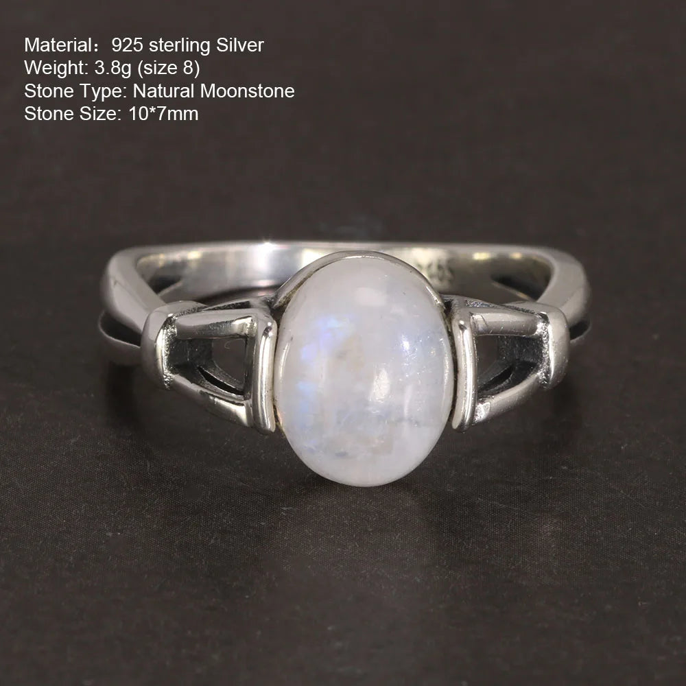 Twilight Real S925 Sterling Silver Bella Swan Natural Moonstone Ring - Twilight - 