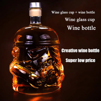 Disney Star Wars Storm Trooper Helmet Shaped Wine Decanter & Optional Glass Set - Lovez Aqua© - 