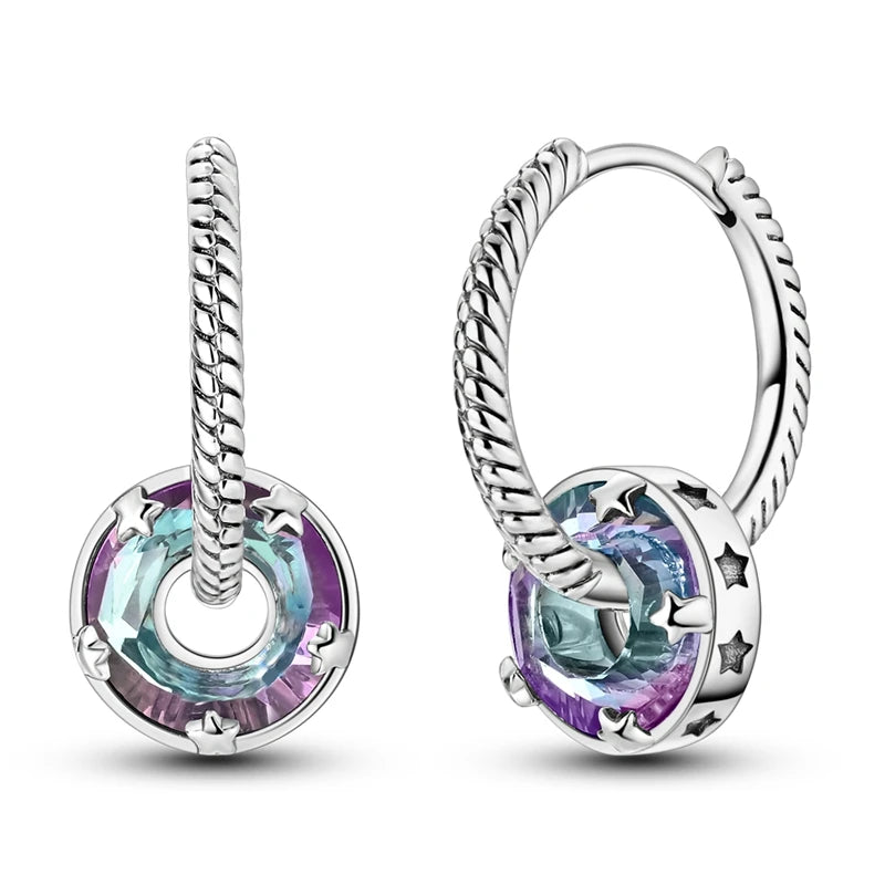 Pandora 925 Sterling Silver Two-Tone Moon, Stars & Sun Women's Earrings - Pandora - 7