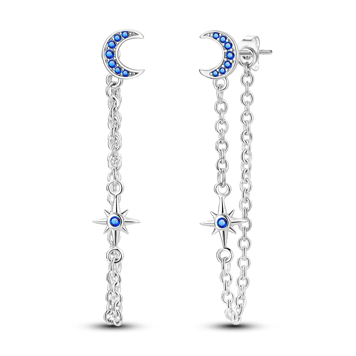 Pandora 925 Sterling Silver Two-Tone Moon, Stars & Sun Women's Earrings - Pandora - 5