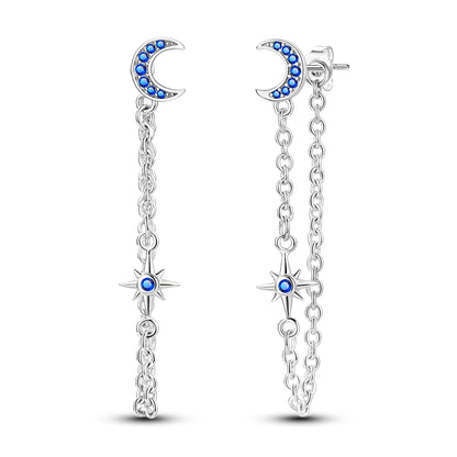 Pandora 925 Sterling Silver Two-Tone Moon, Stars & Sun Women's Earrings - Pandora - 5