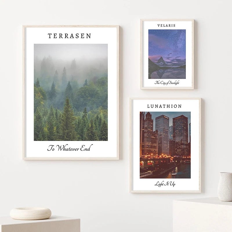 Sarah J Maas ACOTAR, Crescent City & Throne of Glass Landscape Wall Art Print - ACOTAR - 