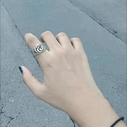 Harry Potter Draco Malfoy Snake Family Crest Emblem Antique Silver Court Ring - Harry Potter - 