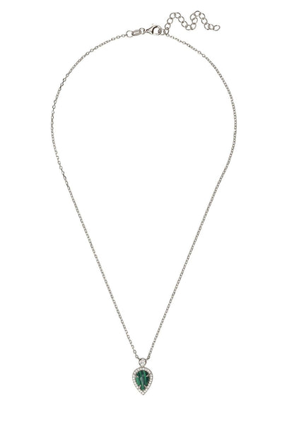 925 Sterling Silver Arrowhead Necklace With Malachite Gemstone Pendant - Lovez Aqua© - 
