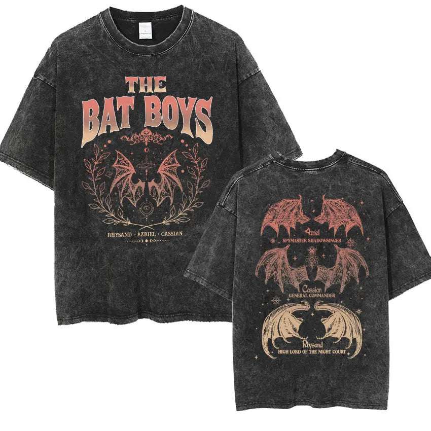 The Bat Boys Rhysand, Azriel & Cassian ACOTAR Wingspan Distressed Unisex T-Shirt - Lovez Aqua© - 1 / S