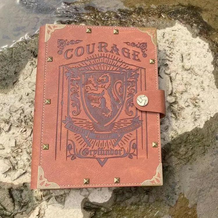 A5/B5 Harry Potter Hogwarts Houses Loose-Leaf Vintage Kraft Leather Notebook - Harry Potter - Gryffindor / A5