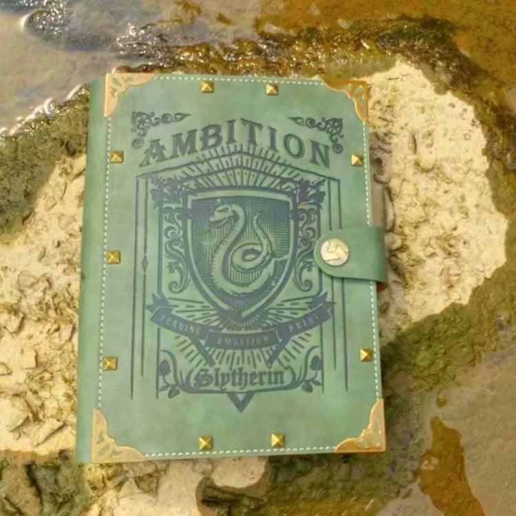 A5/B5 Harry Potter Hogwarts Houses Loose-Leaf Vintage Kraft Leather Notebook - Harry Potter - Slytherin / A5