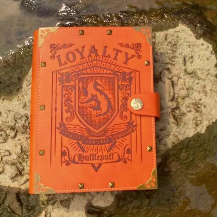 A5/B5 Harry Potter Hogwarts Houses Loose-Leaf Vintage Kraft Leather Notebook - Harry Potter - Hufflepuff / A5