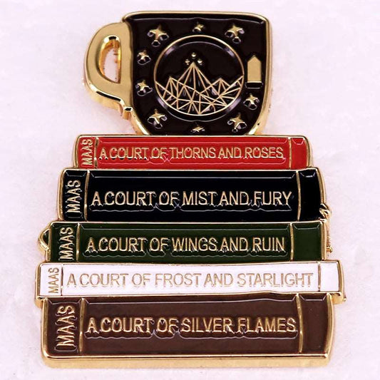 A Court of Thorns & Roses Gilded Book Collection & Teacup Enamel Brooch Pin - ACOTAR - Default Title