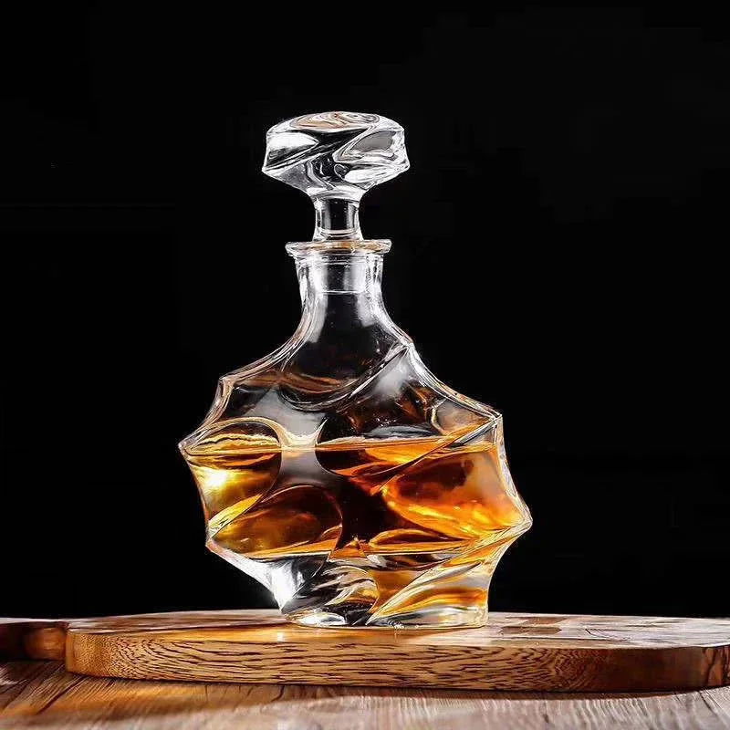 Abstract Geometrical Crystal Glass Whiskey Decanter (150-800ml) - Lovez Aqua© - 