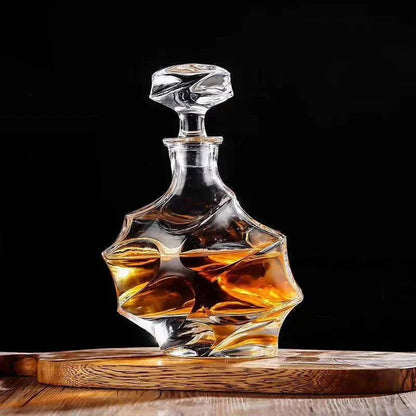 Abstract Geometrical Crystal Glass Whiskey Decanter (150-800ml) - Lovez Aqua© - 