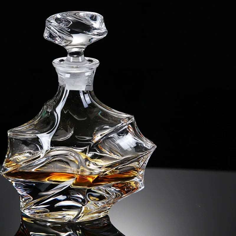 Abstract Geometrical Crystal Glass Whiskey Decanter (150-800ml) - Lovez Aqua© - 