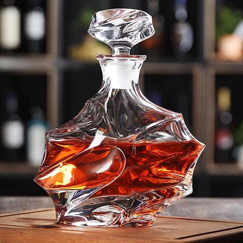Abstract Geometrical Crystal Glass Whiskey Decanter (150-800ml) - Lovez Aqua© - 150ml