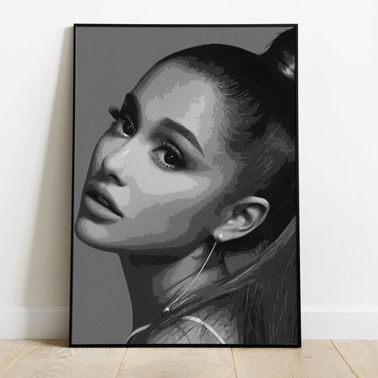 Ariana Grande Monochrome Art Print Poster - Ariana Grande - 