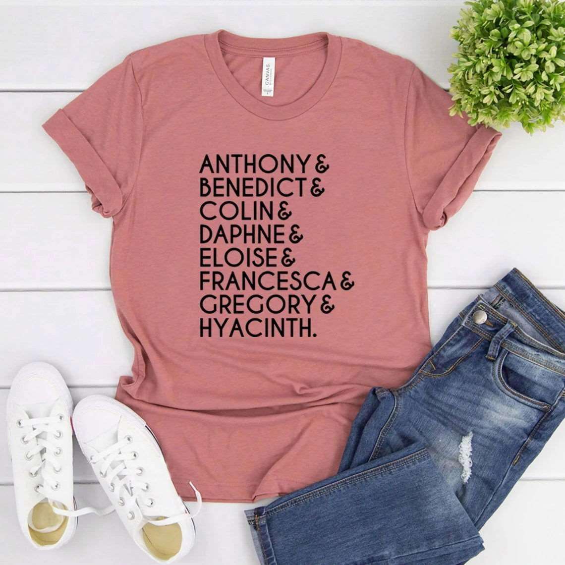 Bridgerton Lady Whistledown Society Character Names Women's Graphic T-Shirt - Lovez Aqua© - Heather Mavue / L