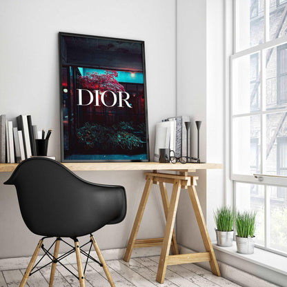 Dior Logo Modern Floral Abstract Art Print Poster - Lovez Aqua© - 