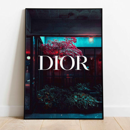 Dior Logo Modern Floral Abstract Art Print Poster - Lovez Aqua© - 