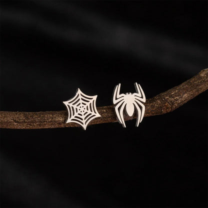 Disney Marvel Spider Man Stainless Steel Spider & Web Women's Stud Earrings - Disney - 