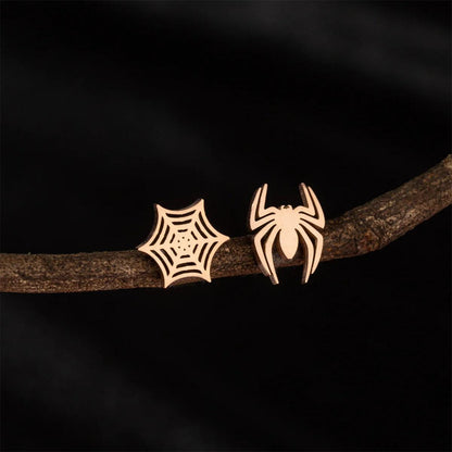 Disney Marvel Spider Man Stainless Steel Spider & Web Women's Stud Earrings - Disney - 