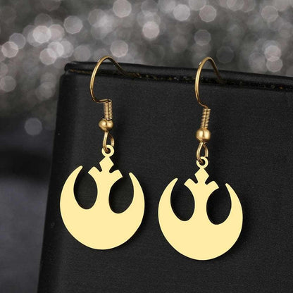 Disney Star Wars Resistance Fighters Logo Stainless Steel Drop Earrings - Disney - Gold