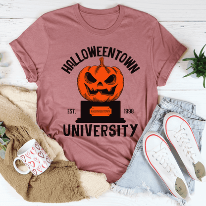 Disney's "Halloweentown University" Inspired Pumpkin Unisex Cotton T-Shirt - Disney - Mauve / S