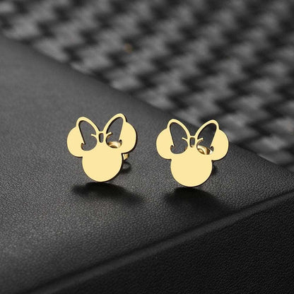 Disney's Minnie Mouse Bow Women's Stainless Steel Stud Earrings - Disney - 