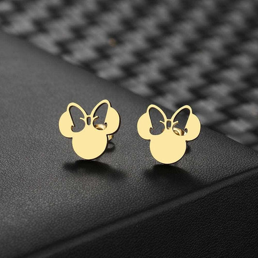 Disney's Minnie Mouse Bow Women's Stainless Steel Stud Earrings - Disney - 